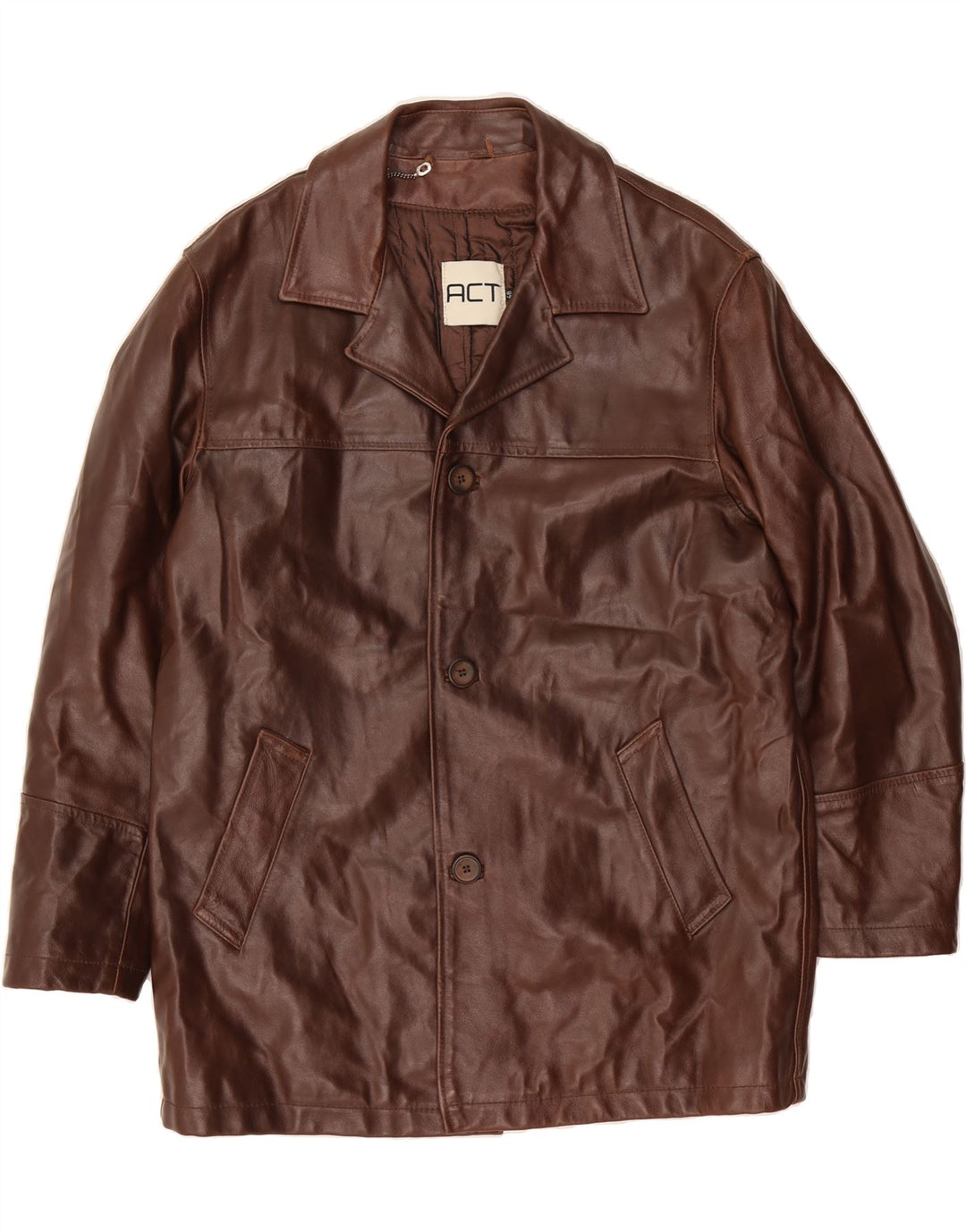 VINTAGE Mens Leather Jacket IT 48 Medium Brown Vintage Vintage and Second-Hand Vintage from Messina Hembry 