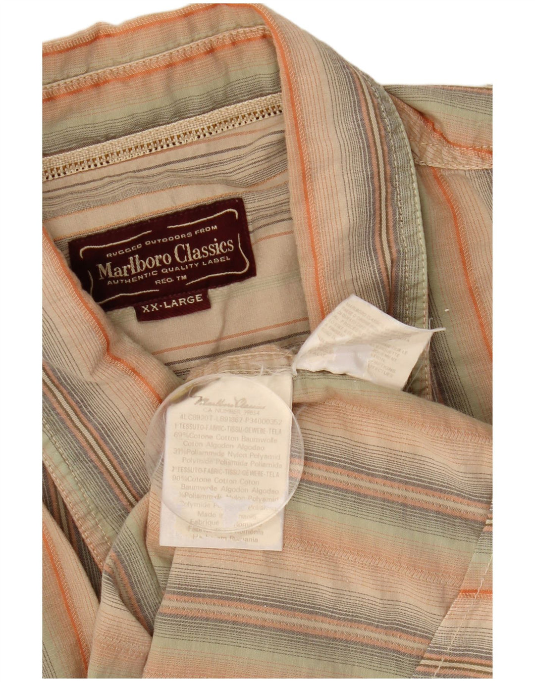 MARLBORO CLASSICS muška košulja kratkih rukava 2XL raznobojni pamuk na pruge