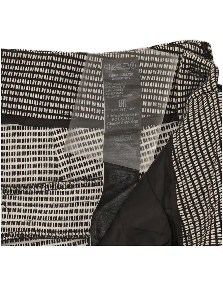 Marks & Spencer ženske chino hlače UK 12 srednje W32 L29 crni karirani