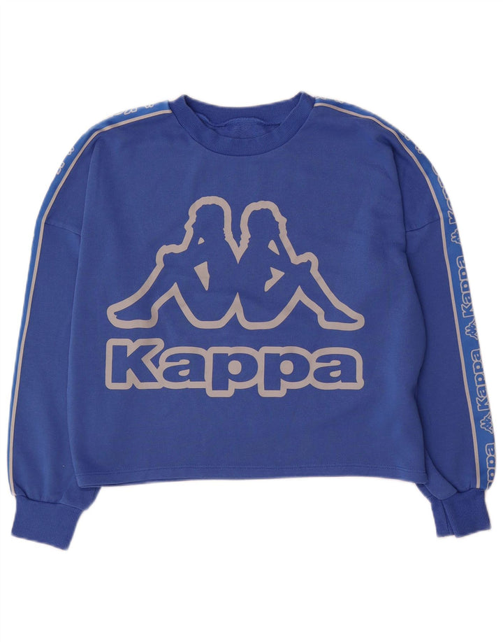 KAPPA Womens Tezenis Oversized Graphic Sweatshirt Jumper UK 10 Small Blue