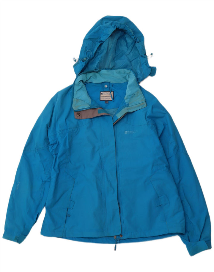 MOUNTAIN WAREHOUSE Ženska kišna jakna s kapuljačom UK 16 Velika plava najlonska