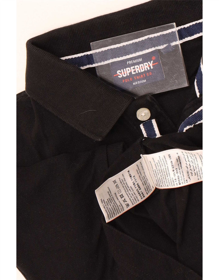Superdry muška polo majica Srednje crni pamuk