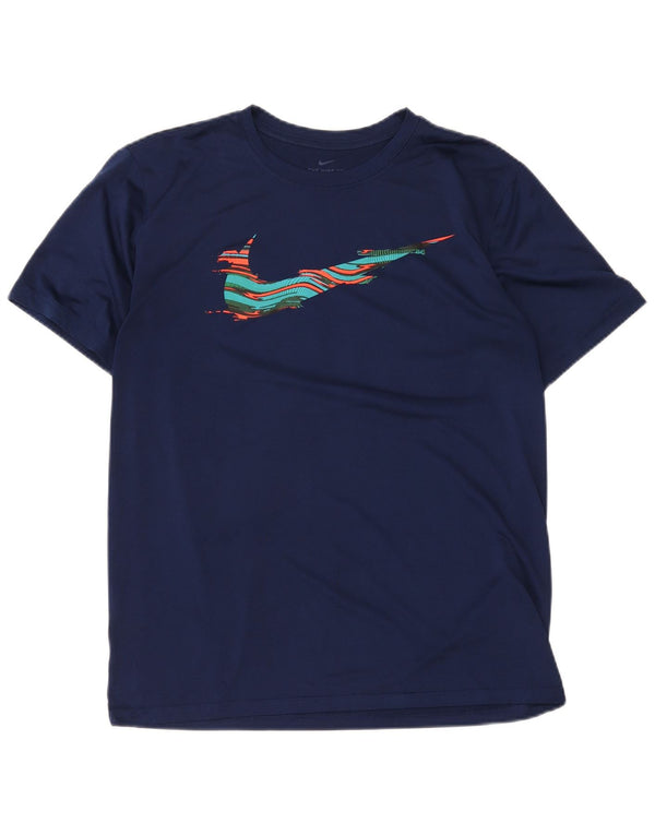 Nike Dri Fit Graphic T-Shirt Top Large Navy Blue