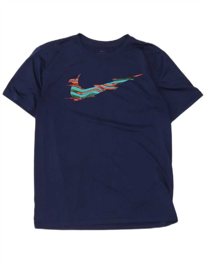 Nike Dri Fit Graphic T-Shirt Top Large Navy Blue