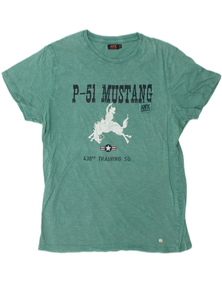 AVIREX muška majica kratkih rukava s grafičkim motivima, srednji zeleni pamuk