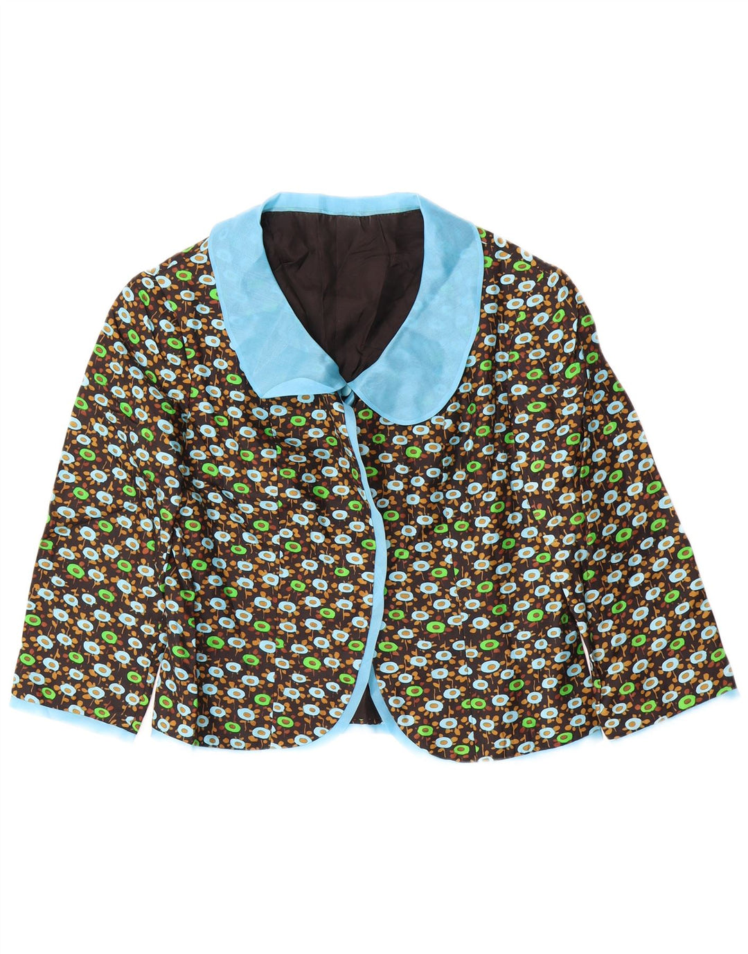 VINTAGE ženski komplet od 3/4 rukava od 2 komada UK 14 Srednje crni cvjetni