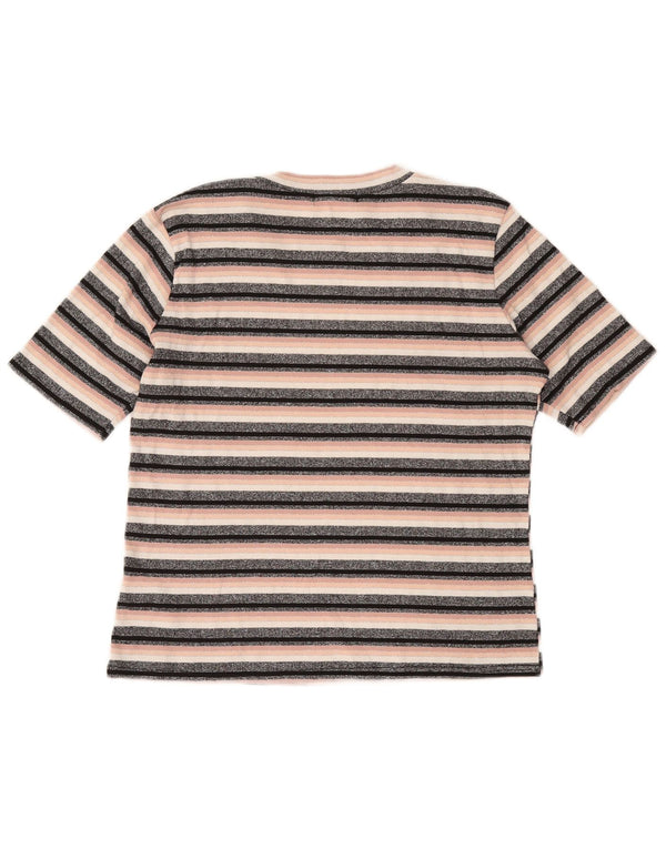 OASIS ženska majica kratkih rukava UK 14 Velike crne pruge od viskoze