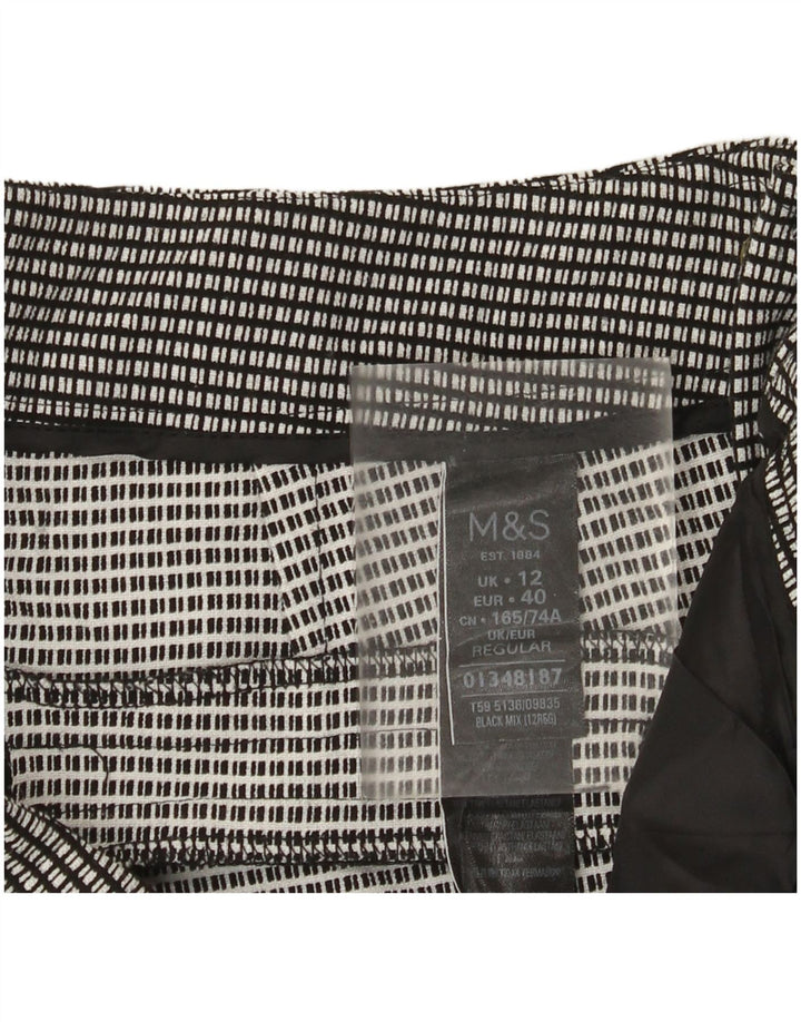 Marks & Spencer ženske chino hlače UK 12 srednje W32 L29 crni karirani