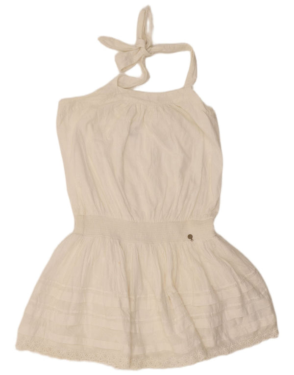 Tommy Hilfiger ženska mini haljina s halterima UK 12 Srednje bijeli cvjetni pamuk