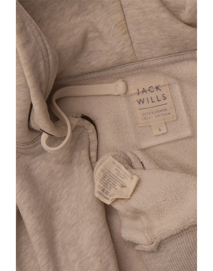 JACK WILLS Muški pulover s kapuljačom s patentnim zatvaračem, mali sivi pamuk