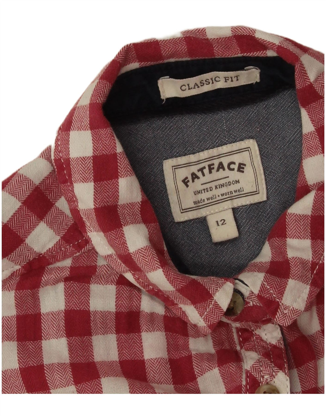 Fat Face ženska klasična flanelska košulja UK 12 Srednje crvena gingham