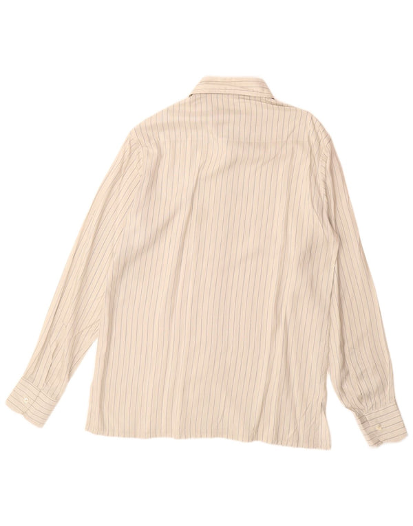 Vintage muška košulja veličine 42 16 1/2 velike sive svilene pruge