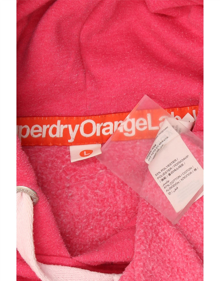 SUPERDRY Ženska majica s kapuljačom UK 16 Veliki ružičasti poliester