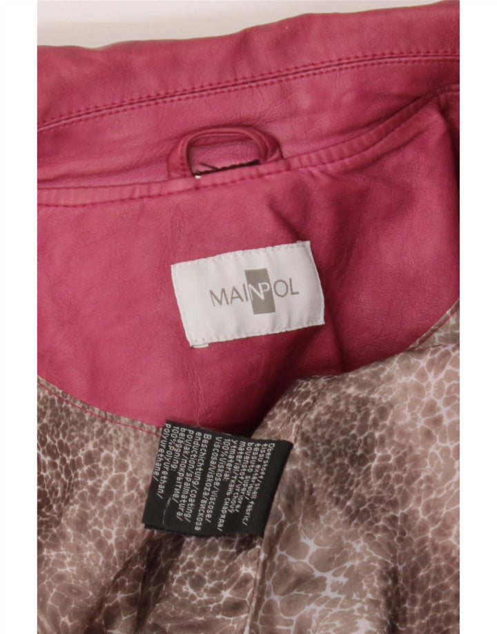 MAINPOL Womens Faux Leather Jacket UK 14 Medium Burgundy Polyurethane Vintage Mainpol and Second-Hand Mainpol from Messina Hembry 
