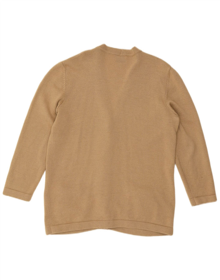 LUISA SPAGNOLI Ženski kardigan pulover UK 14 Veliki bež vuneni