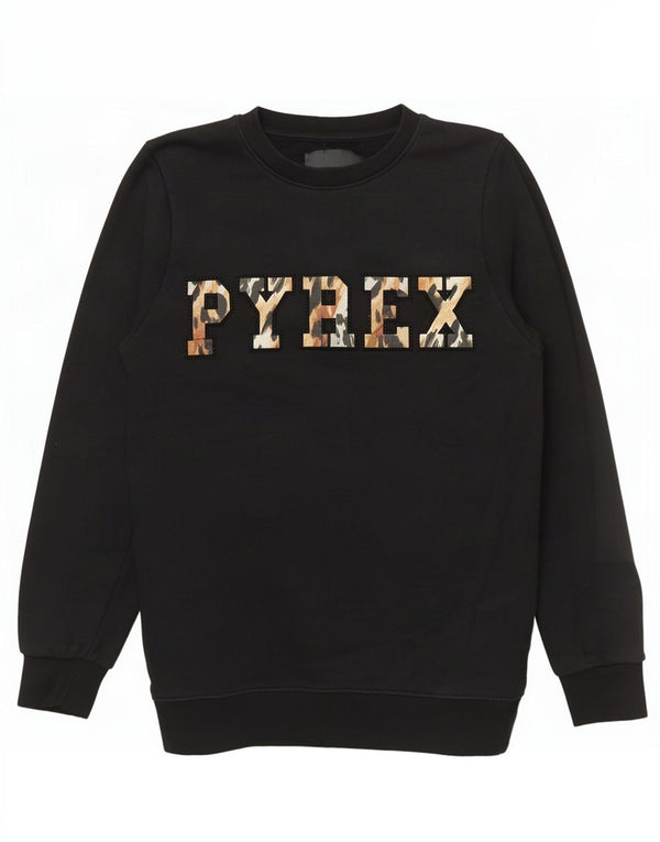 Pyrex ženski džemper s grafičkim motivima UK 6 XS crni pamuk