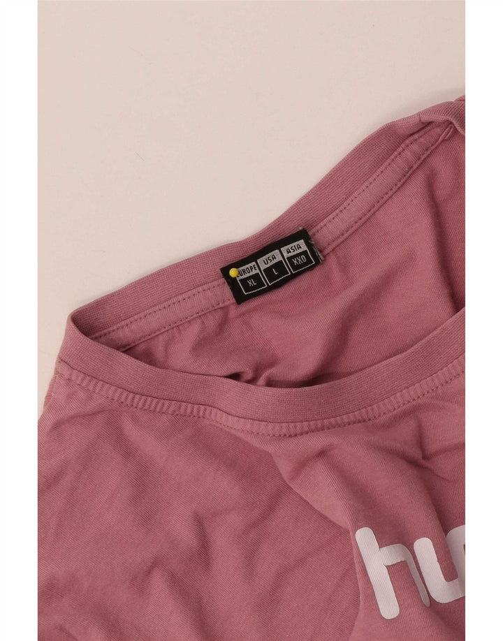 Velika ružičasta muška majica s grafičkim motivima Hummel