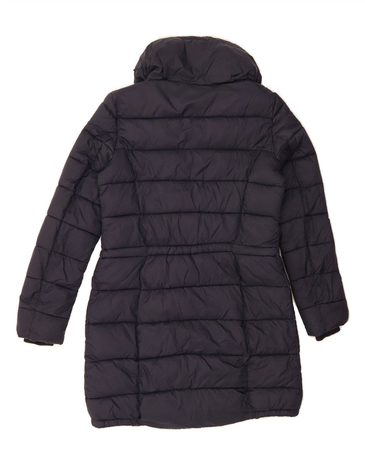 MASSIMO DUTTI Womens Padded Coat UK 14 Medium Navy Blue Nylon Vintage Massimo Dutti and Second-Hand Massimo Dutti from Messina Hembry 