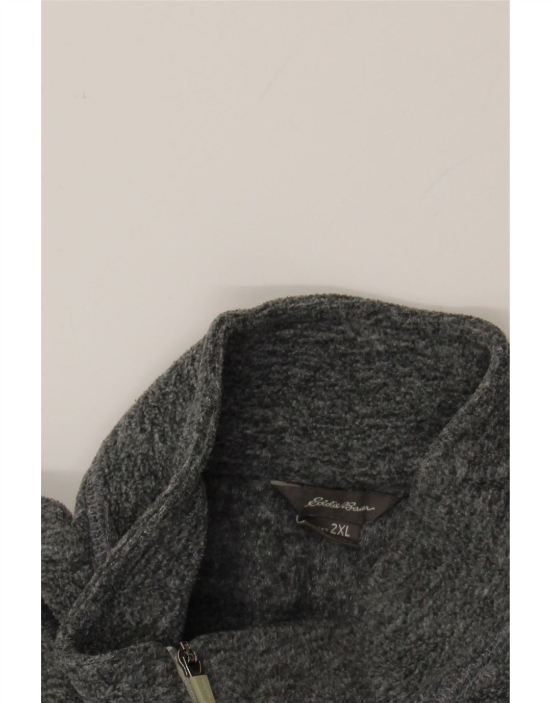 EDDIE BAUER Womens Zip Neck Fleece Jumper UK 20 2XL Grey Polyester Vintage Eddie Bauer and Second-Hand Eddie Bauer from Messina Hembry 