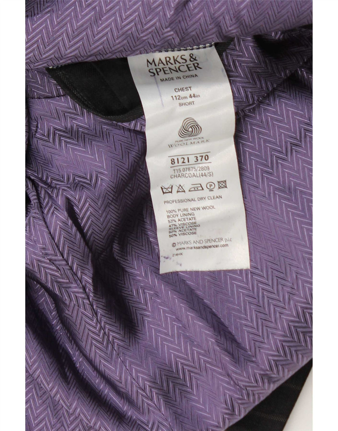 Marks & Spencer muški sako sa 2 gumba UK 44 XL siva vunena prugasta