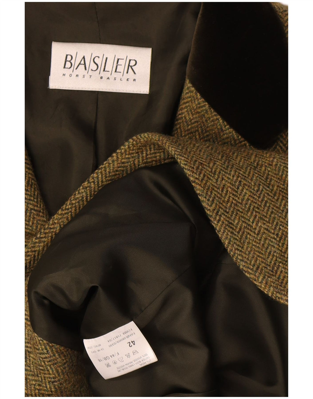 Basler ženski sako sa 3 gumba UK 16 Large Green Herringbone Classic