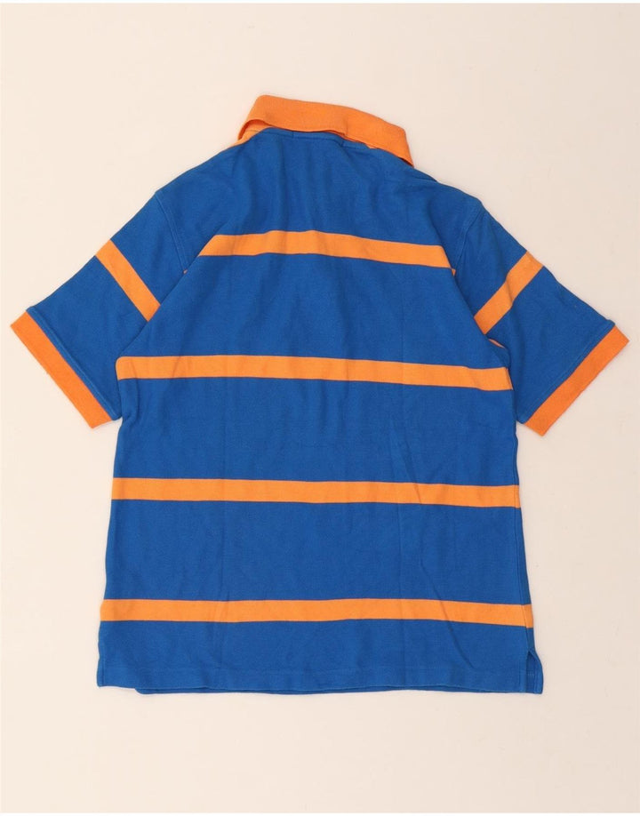PIERRE CARDIN Mens Polo Shirt Medium Blue Striped Vintage Pierre Cardin and Second-Hand Pierre Cardin from Messina Hembry 