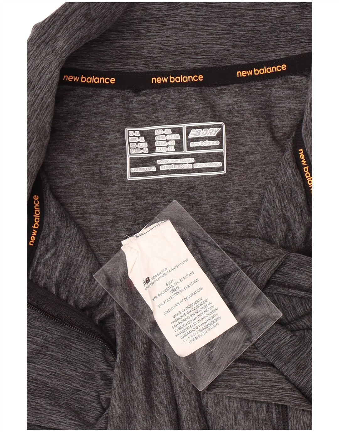 NEW BALANCE Ženska pulover trenirka s patentnim izrezom Top UK 18 XL siva s pjegama