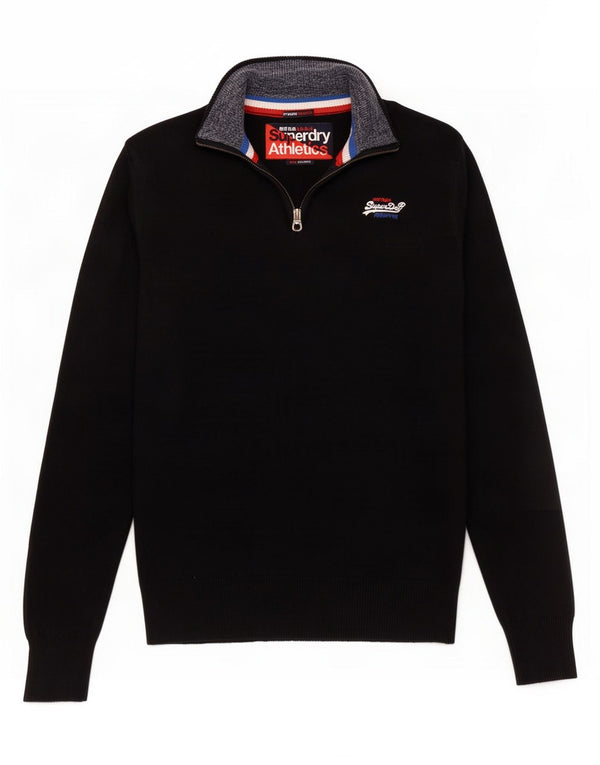 Superdry muški džemper s izrezom i patentnim zatvaračem 2XL tamnoplavi pamuk