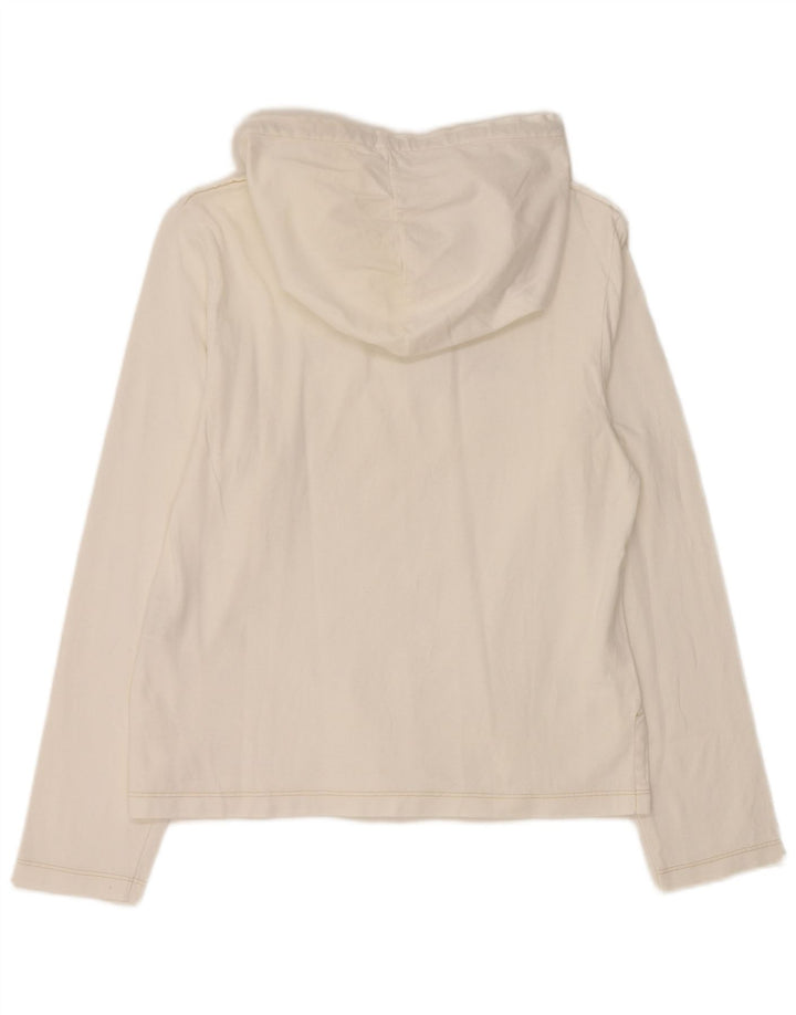 REPLAY Ženska majica s kapuljačom dugih rukava UK 14 Veliki bijeli pamuk