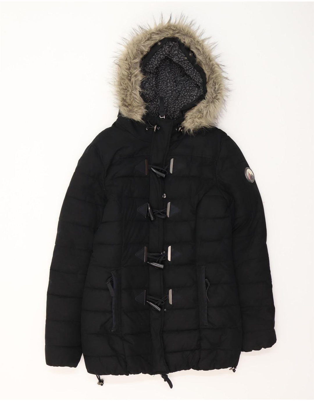 SUPERDRY ženska podstavljena jakna s kapuljačom UK 12 srednji crni poliester