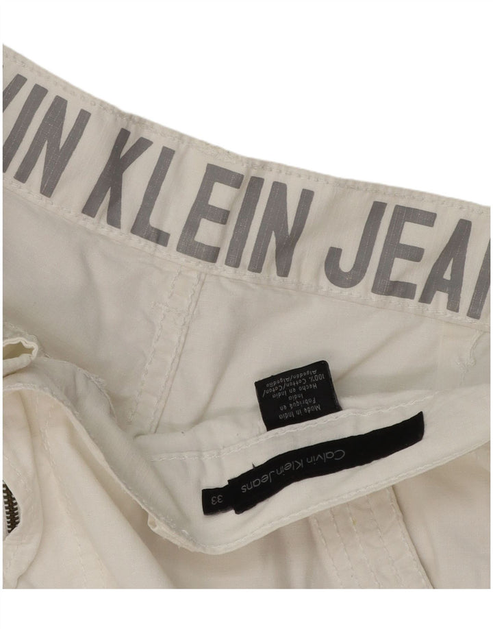 Calvin Klein muške kargo kratke hlače W33 Srednje bijeli pamuk