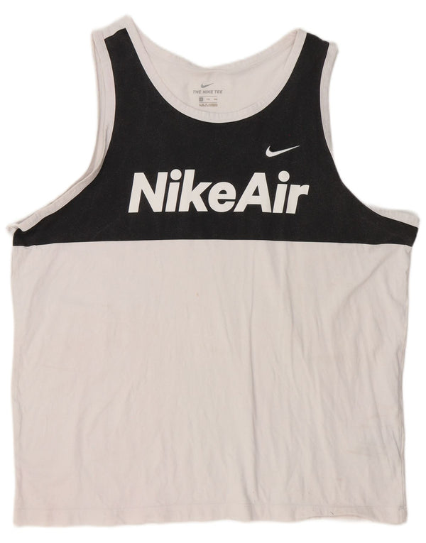 Nike muški grafički gornji dio prsluka 2XL bijeli pamuk u boji