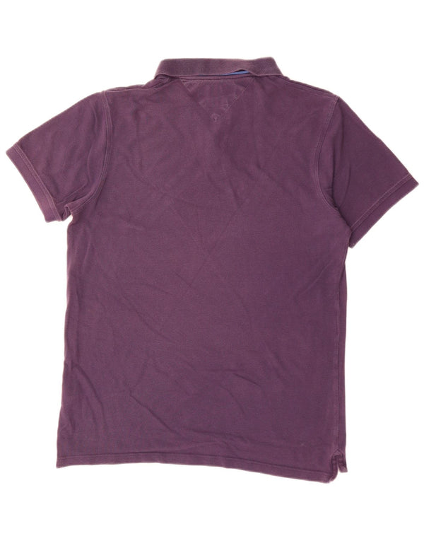 Tommy Hilfiger Mens Slim Fit Polo Shirt Large Purple Cotton