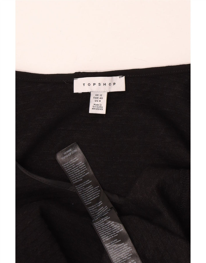Topshop ženska mini osnovna haljina UK 12 srednji crni poliester
