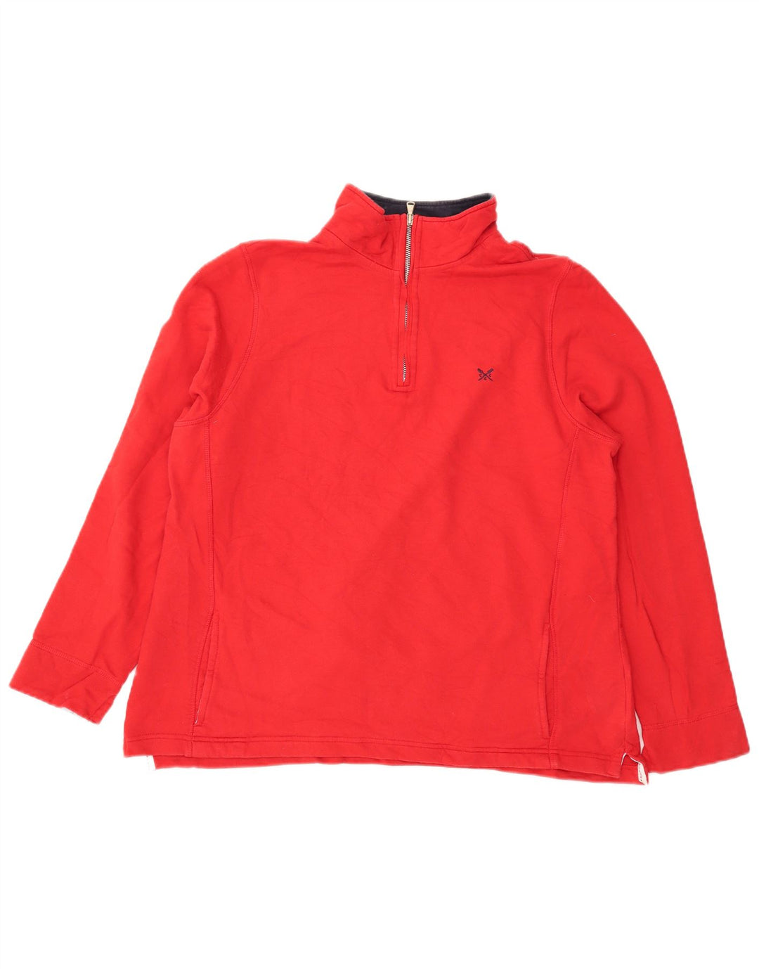 CREW CLOTHING Ženska majica s kratkim izrezom s patentnim zatvaračem UK 18 XL Crvena