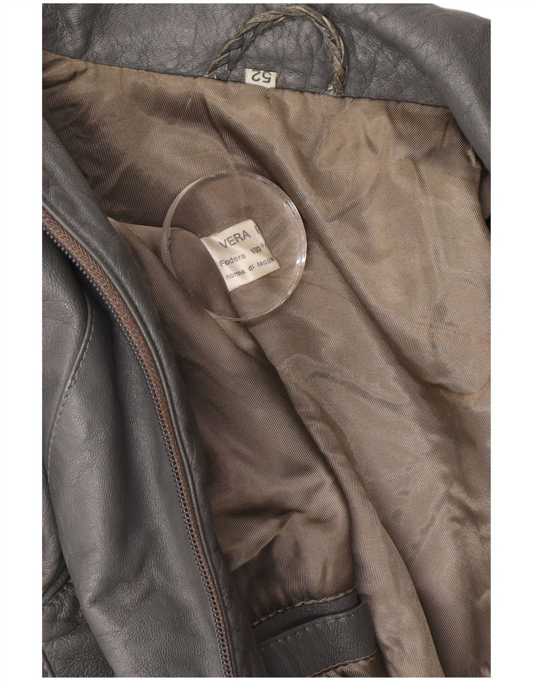 Vintage muška kožna jakna IT 52 XL siva koža