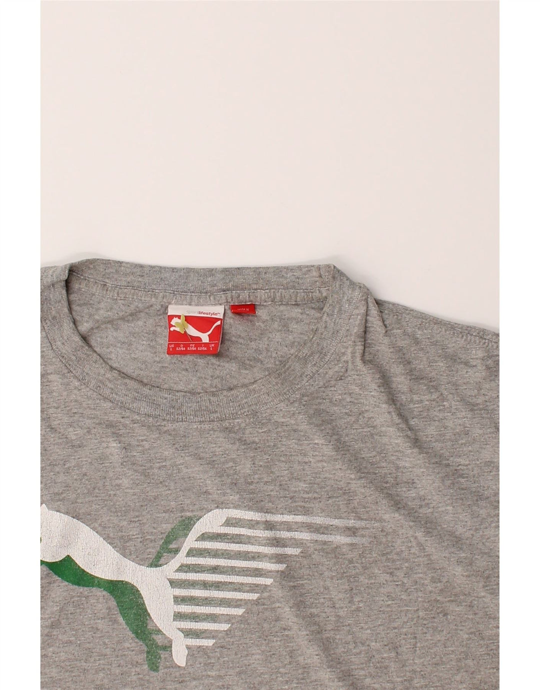PUMA Mens Graphic T-Shirt Top Large Grey Cotton Vintage Puma and Second-Hand Puma from Messina Hembry 