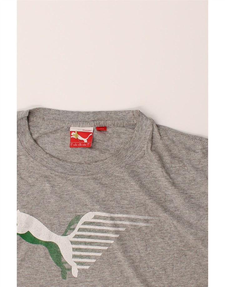 PUMA Mens Graphic T-Shirt Top Large Grey Cotton Vintage Puma and Second-Hand Puma from Messina Hembry 