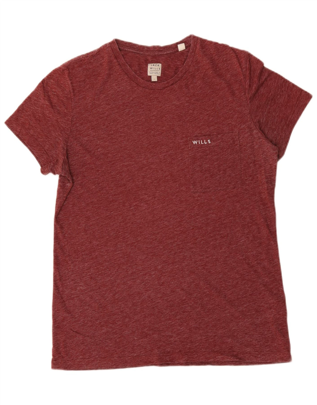Jack Wills Muška majica kratkih rukava Veliki bordo prošarani poliester