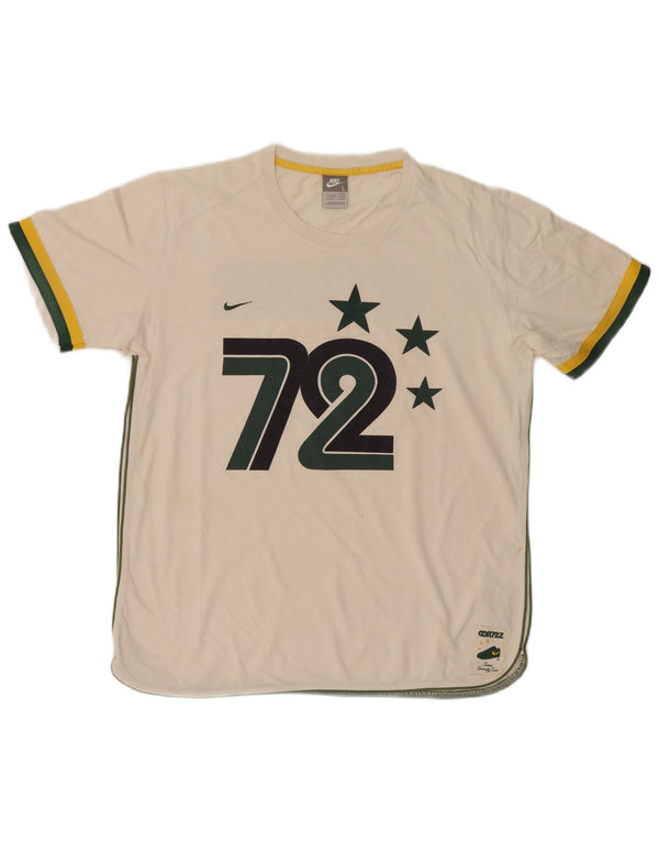 Nike Muška majica kratkih rukava s grafičkim motivima UK 42/44 Large Off White Cotton