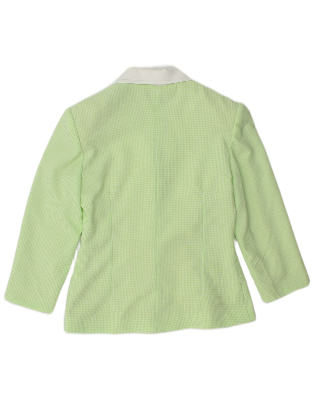 VINTAGE Womens 3/4 Sleeve 4 Button 2 Piece Set IT 42 Medium Green Gingham