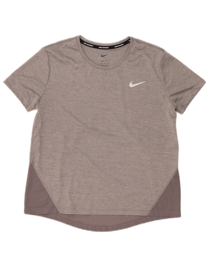 Nike Ženska majica kratkih rukava Dri Fit UK 14 Medium Grey Colourblock Poliester