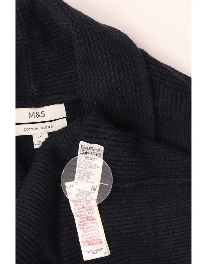 Marks & Spencer muški kardigan pulover 2XL tamnoplavi poliester