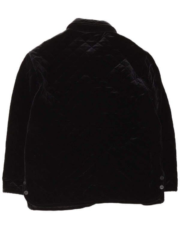 Vintage ženska prošivena jakna od velura IT 48 XL crni poliamid