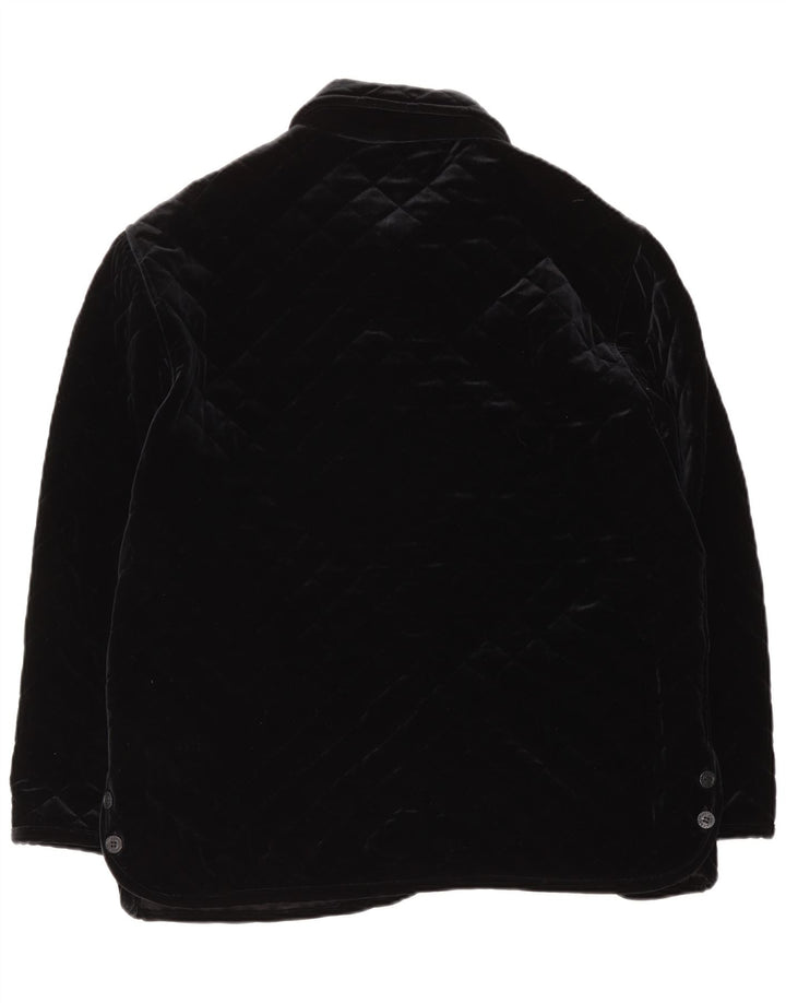 Vintage ženska prošivena jakna od velura IT 48 XL crni poliamid
