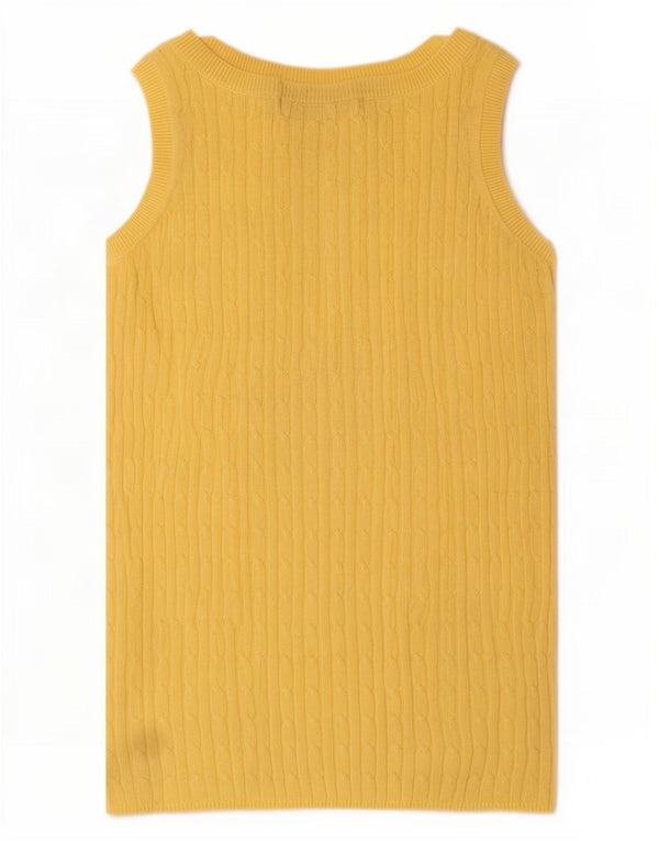 Zara Womens Vest Top UK 12 Medium Yellow