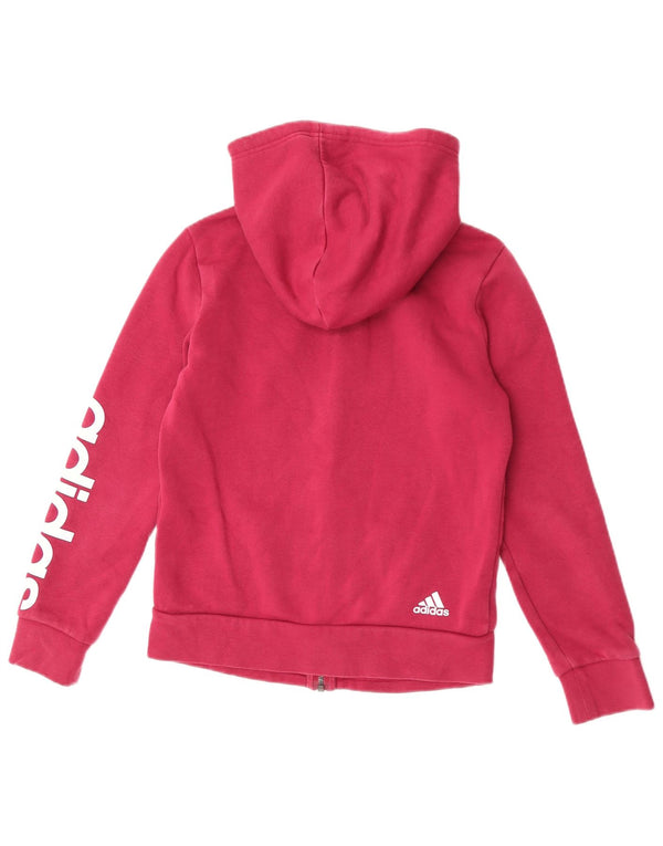 Adidas ženski džemper s kapuljačom s patentnim zatvaračem UK 8/10 mali ružičasti pamuk