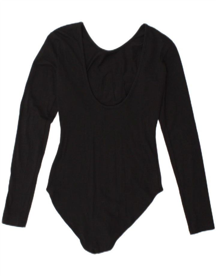 FILA Womens Graphic Long Sleeve Bodysuit UK 8 Small Black Vintage Fila and Second-Hand Fila from Messina Hembry 