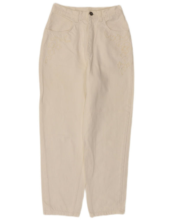 STEFANEL Ženske traperice visokog struka IT 44 srednje W24 L27 sivobijeli pamuk