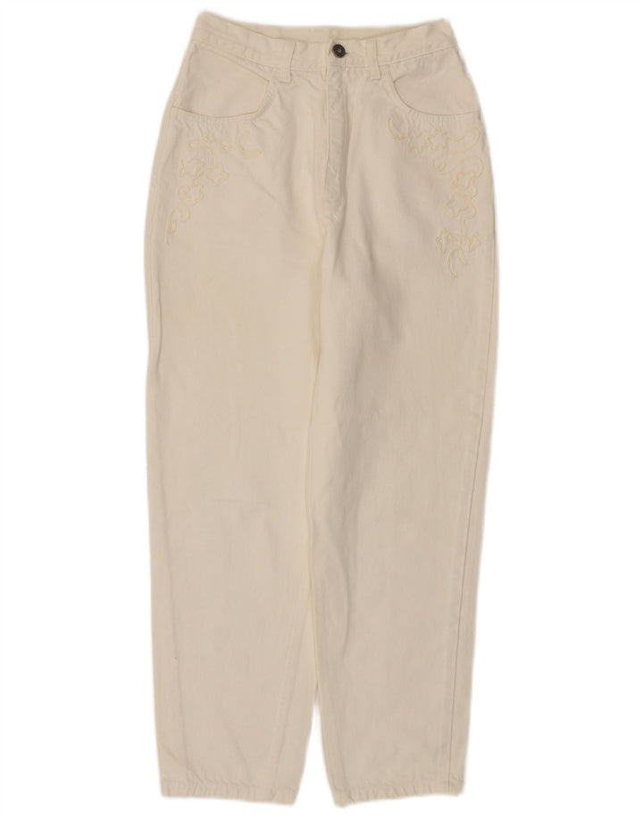 STEFANEL Ženske traperice visokog struka IT 44 srednje W24 L27 sivobijeli pamuk